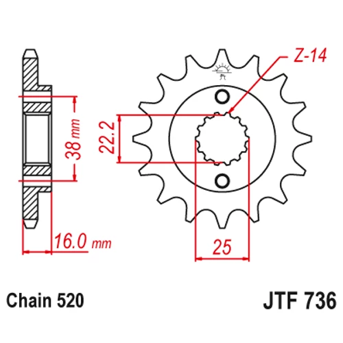 JTF736.14_JTF736-14_JT_cagiva_jtsprocket